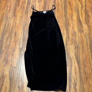 LOFT Black Velvet Dress